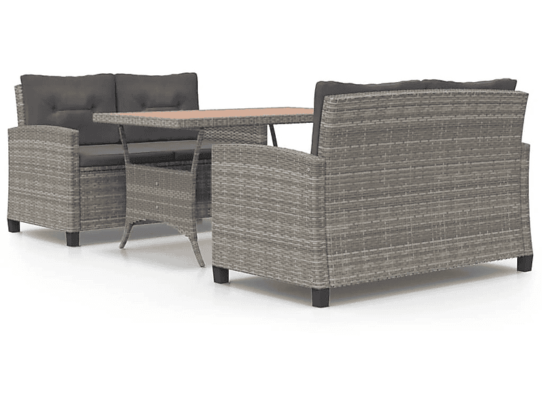 VIDAXL 3095250 Gartentisch- Stuhlset, und Grau