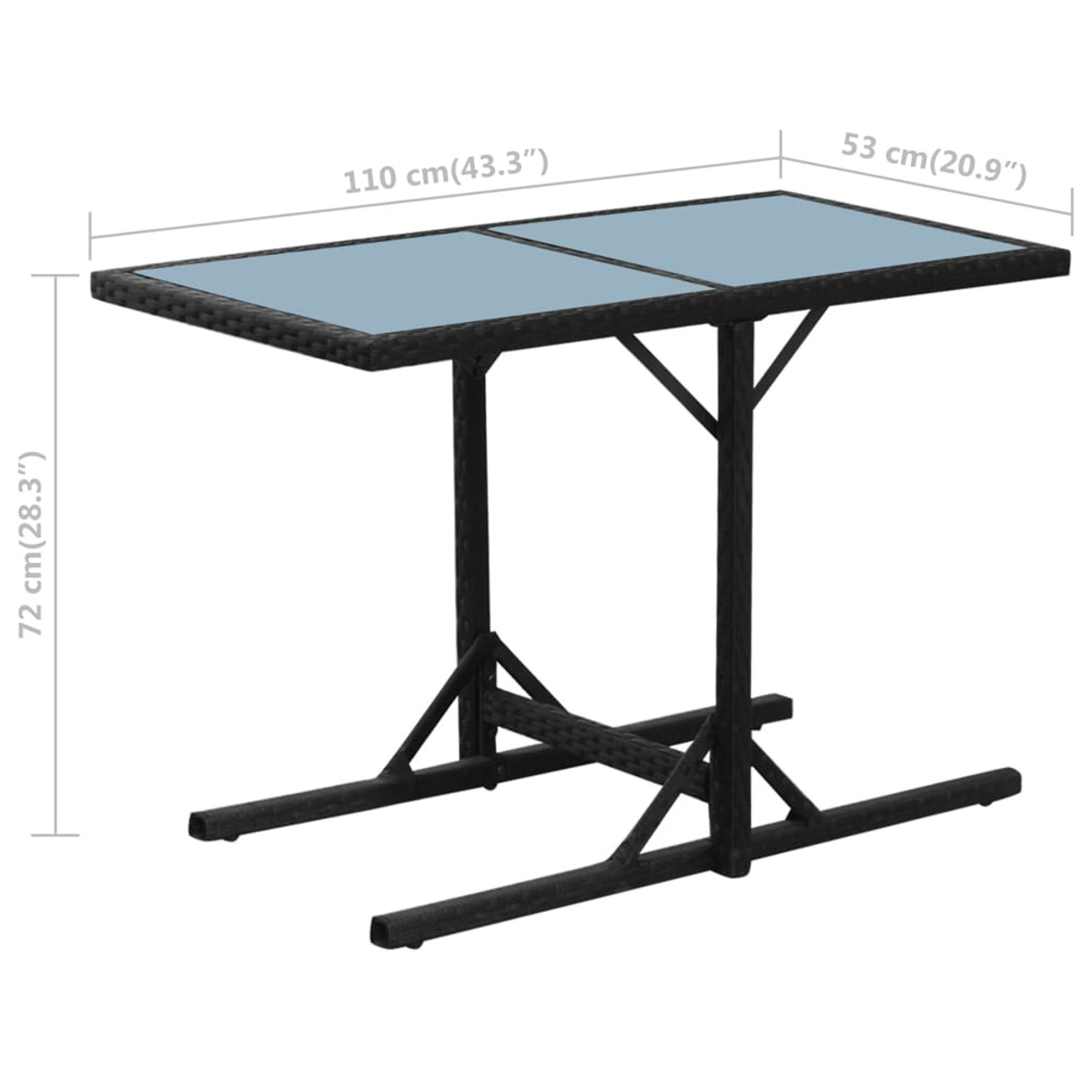 VIDAXL 42539 Gartentisch- und Stuhlset, Schwarz