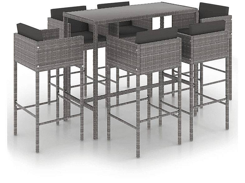 und Gartentisch- Stuhlset, Grau 3094797 VIDAXL