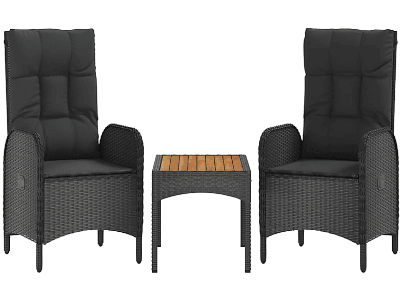 Gartentisch- Stuhlset, und Schwarz 319908 VIDAXL