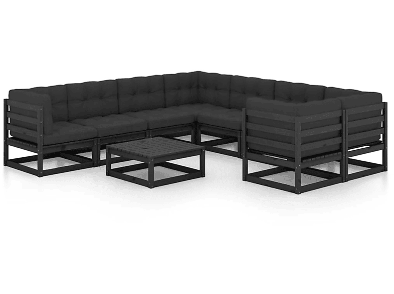 Schwarz 3077033 VIDAXL Stuhlset, Gartentisch- und