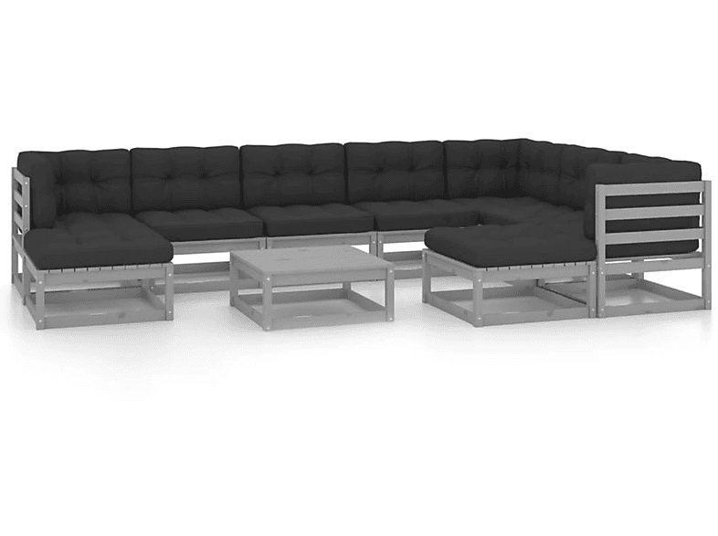 VIDAXL 3076811 Gartentisch- und Stuhlset, Grau | Gartenmöbel Sets