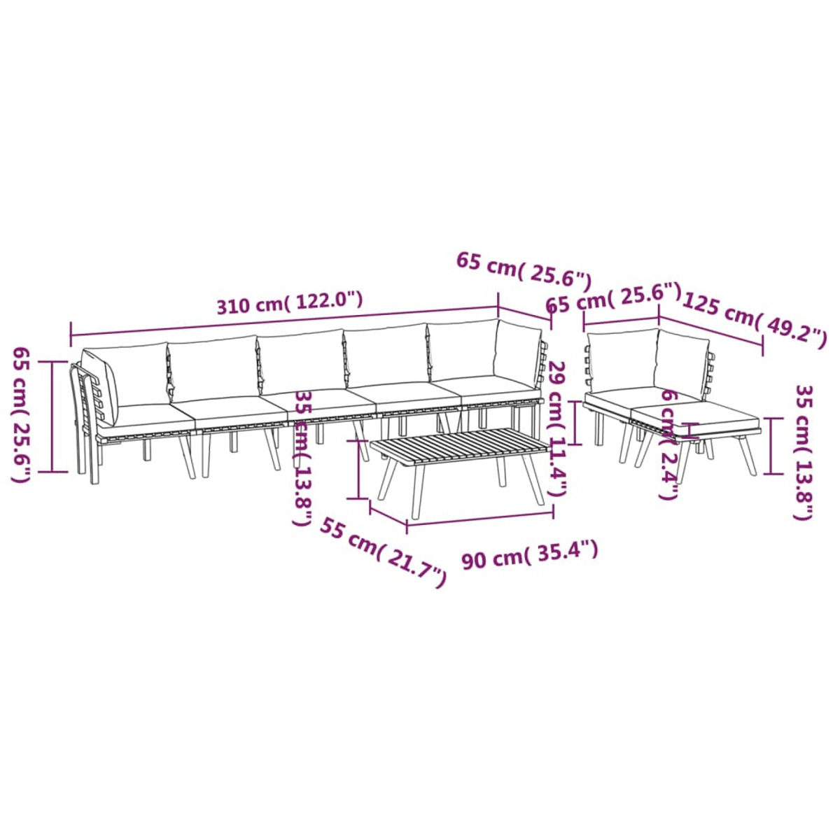 VIDAXL 3087017 Gartentisch- und Stuhlset, Braun