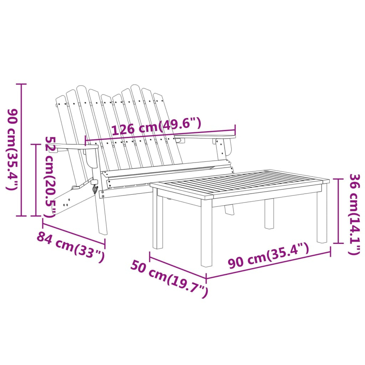 Braun VIDAXL Gartentisch- Stuhlset, und 360041