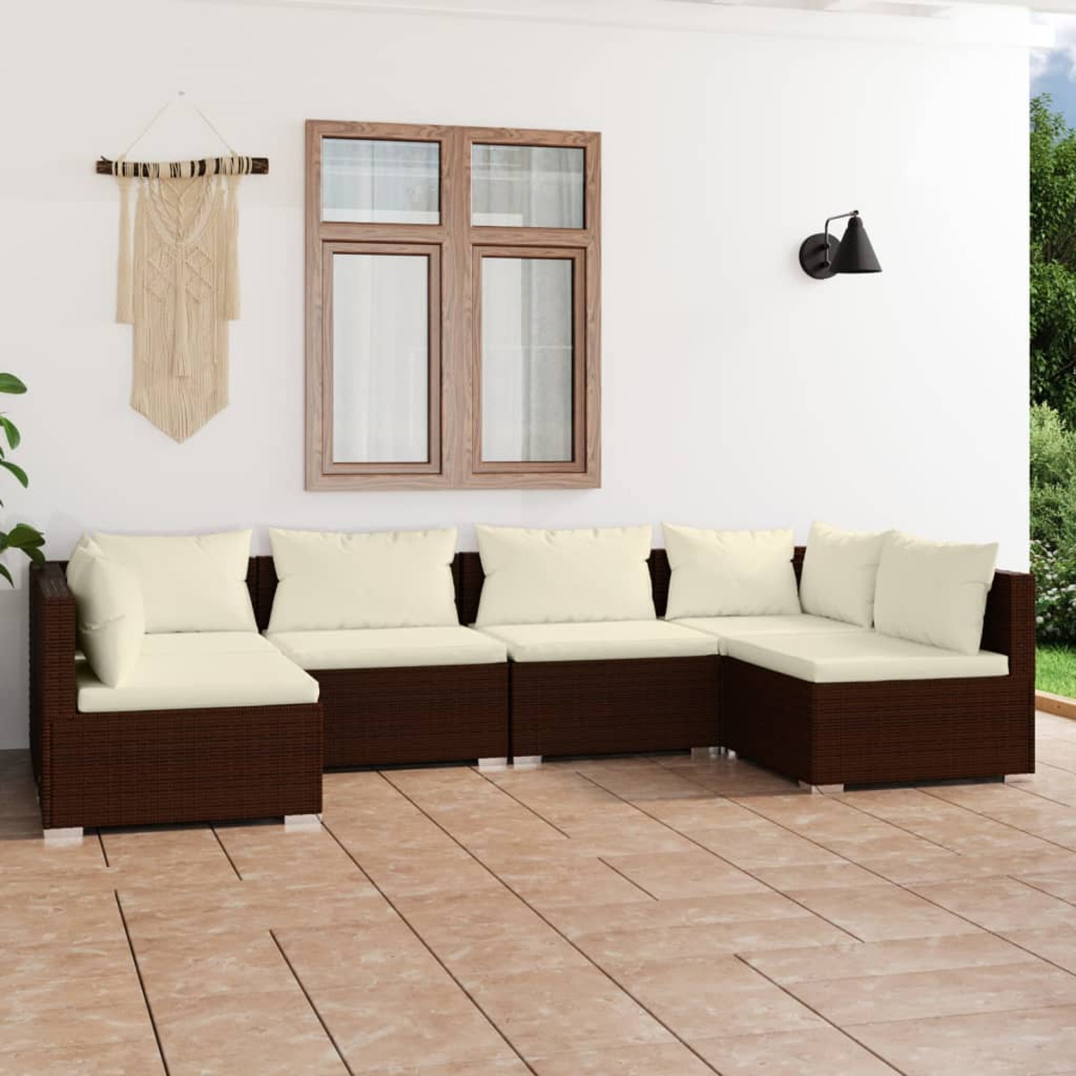 VIDAXL 3101874 Gartentisch- und Braun Stuhlset