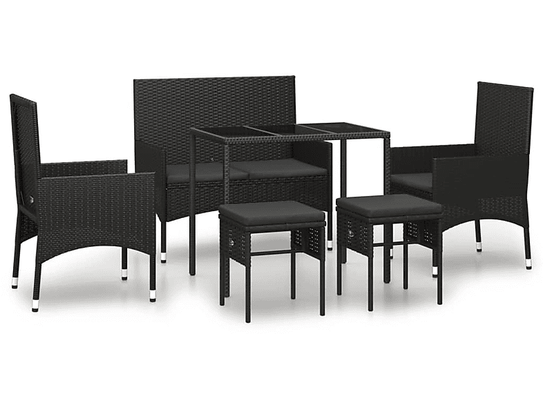 VIDAXL 319510 Gartentisch- Stuhlset, Schwarz und