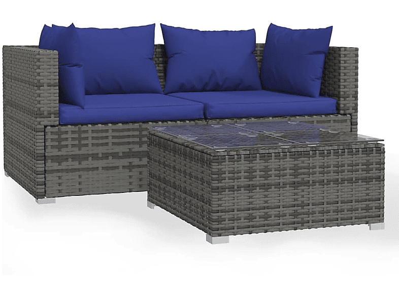 VIDAXL 317565 Gartentisch- und Stuhlset, Grau