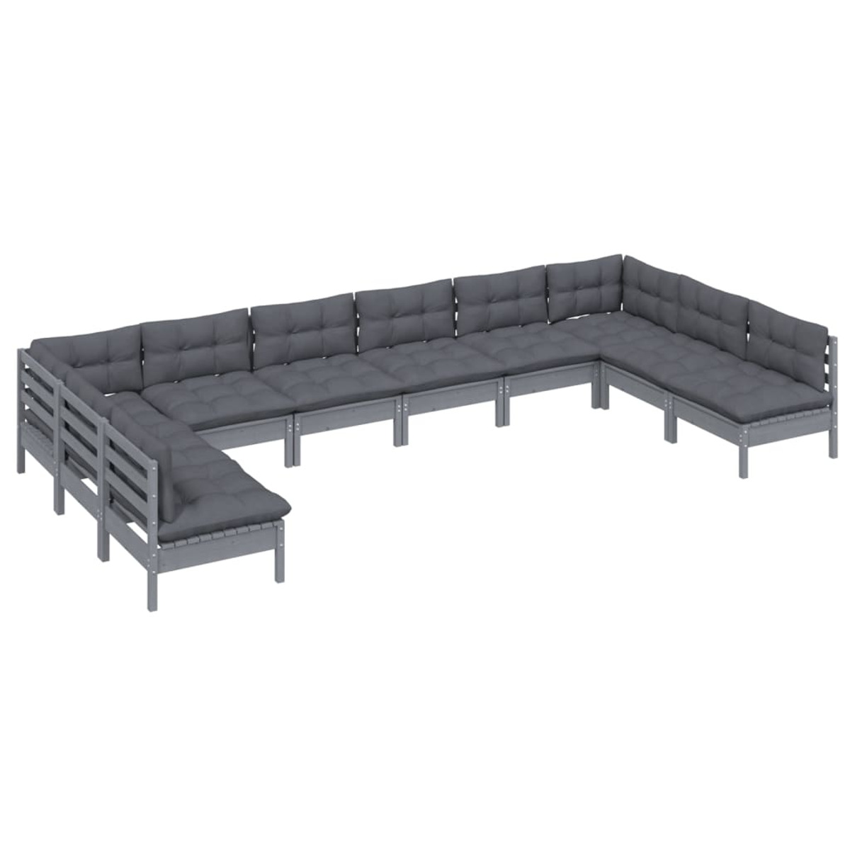 VIDAXL 3097189 Gartentisch- und Stuhlset, Grau