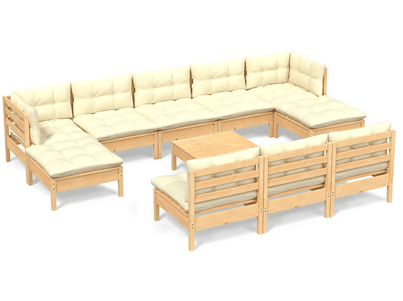 und VIDAXL Stuhlset, Gartentisch- Creme 3097121