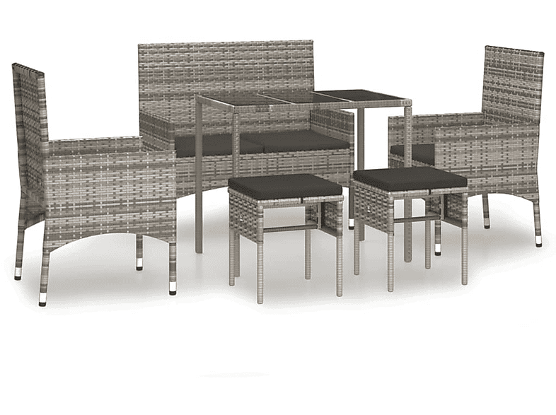 VIDAXL 319509 Gartentisch- Stuhlset, Grau und