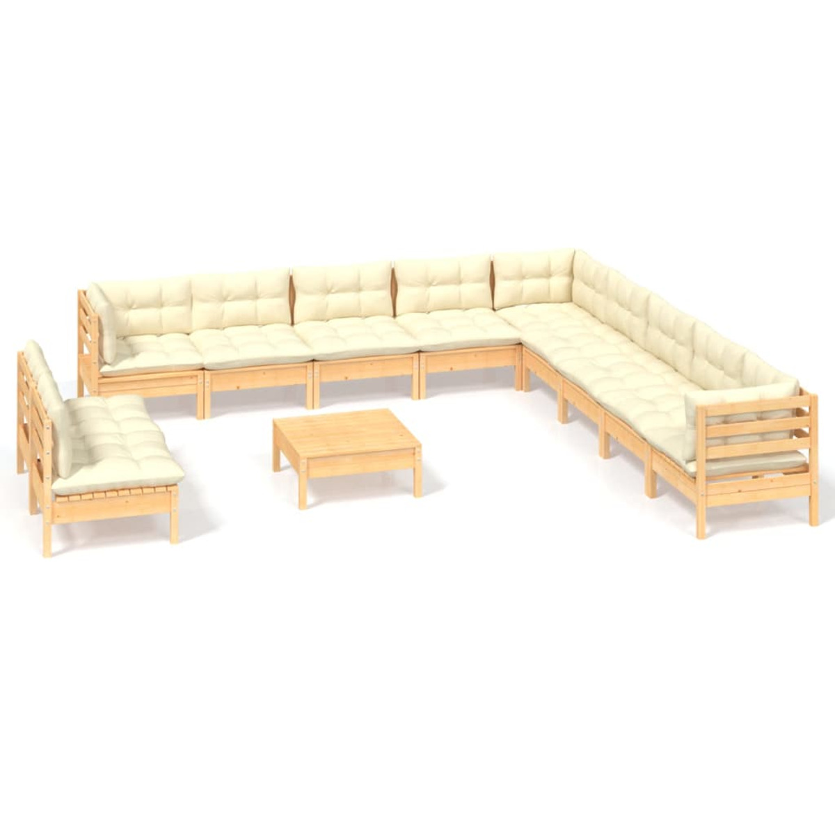 VIDAXL 3096857 Gartentisch- Stuhlset, Creme und