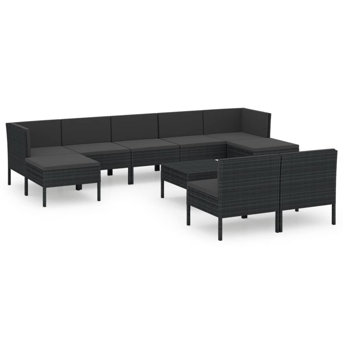 VIDAXL 3094553 Gartentisch- Schwarz und Stuhlset