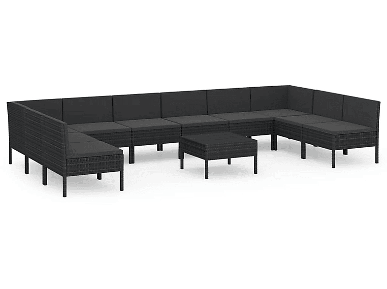 VIDAXL 3094601 Gartentisch- und Stuhlset, Schwarz