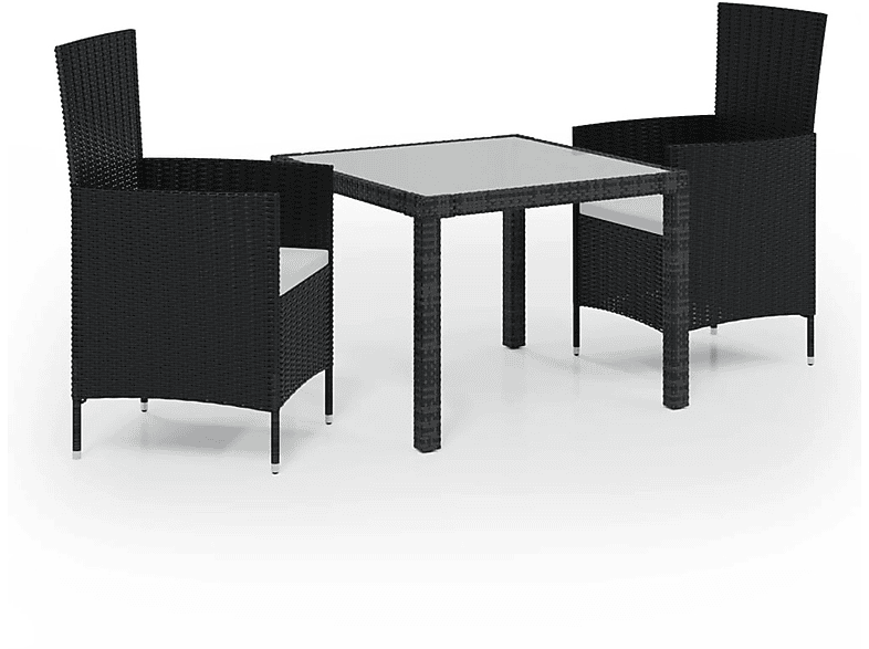 VIDAXL 3094825 Gartentisch- und Stuhlset, Schwarz | Gartenmöbel Sets
