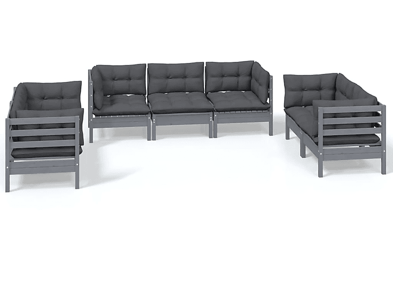 VIDAXL 3096258 Gartentisch- und Stuhlset, Grau | Gartenmöbel Sets