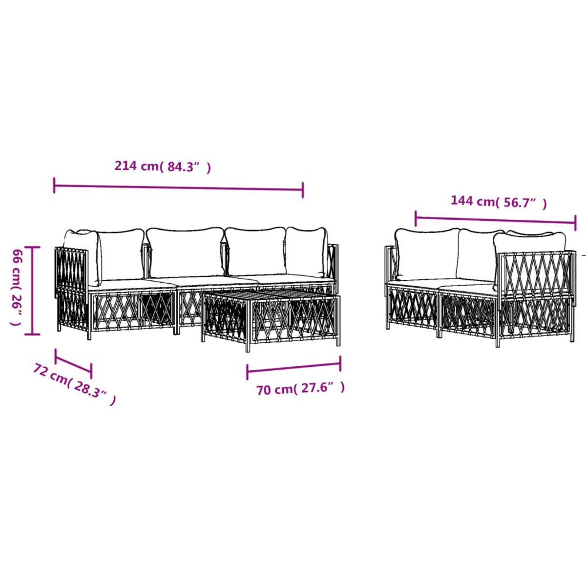 3186827 VIDAXL und Stuhlset, Gartentisch- Grau