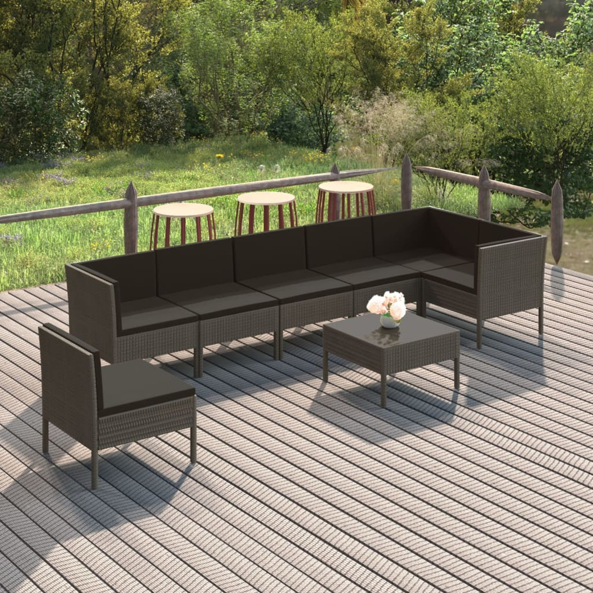 3094390 und Stuhlset, VIDAXL Gartentisch- Grau