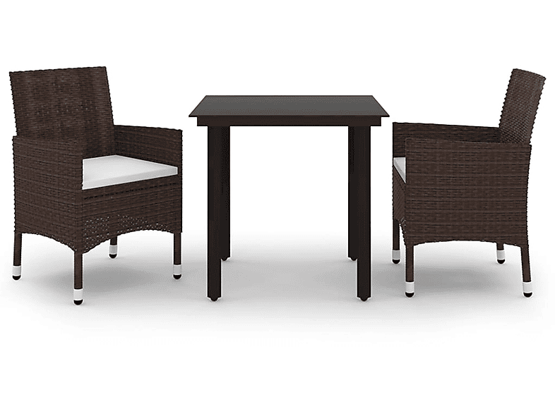 Schwarz Gartentisch- Stuhlset, VIDAXL 3099673 und