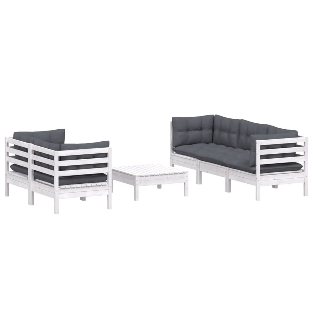 VIDAXL 3096113 Gartentisch- Stuhlset, Weiß und