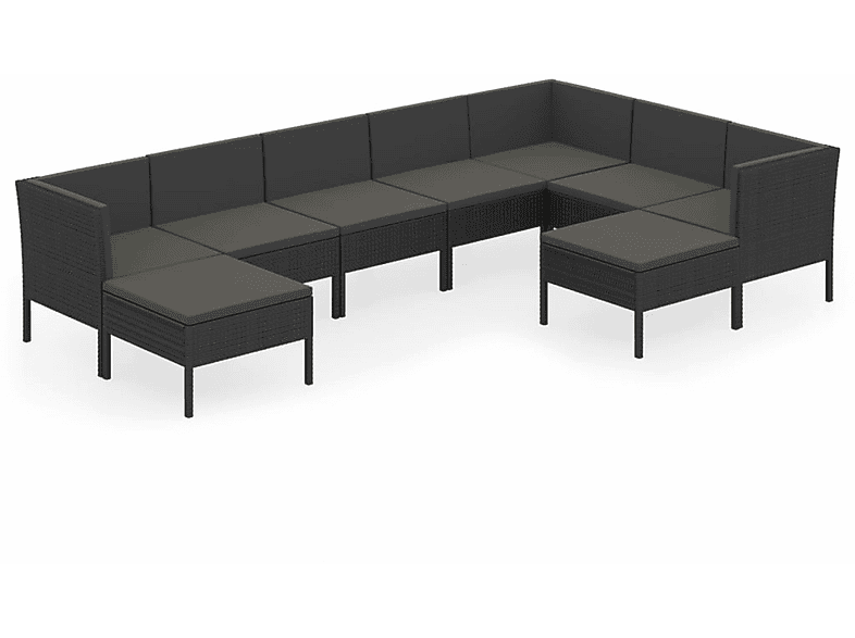 VIDAXL 3094433 Gartentisch- Schwarz Stuhlset, und