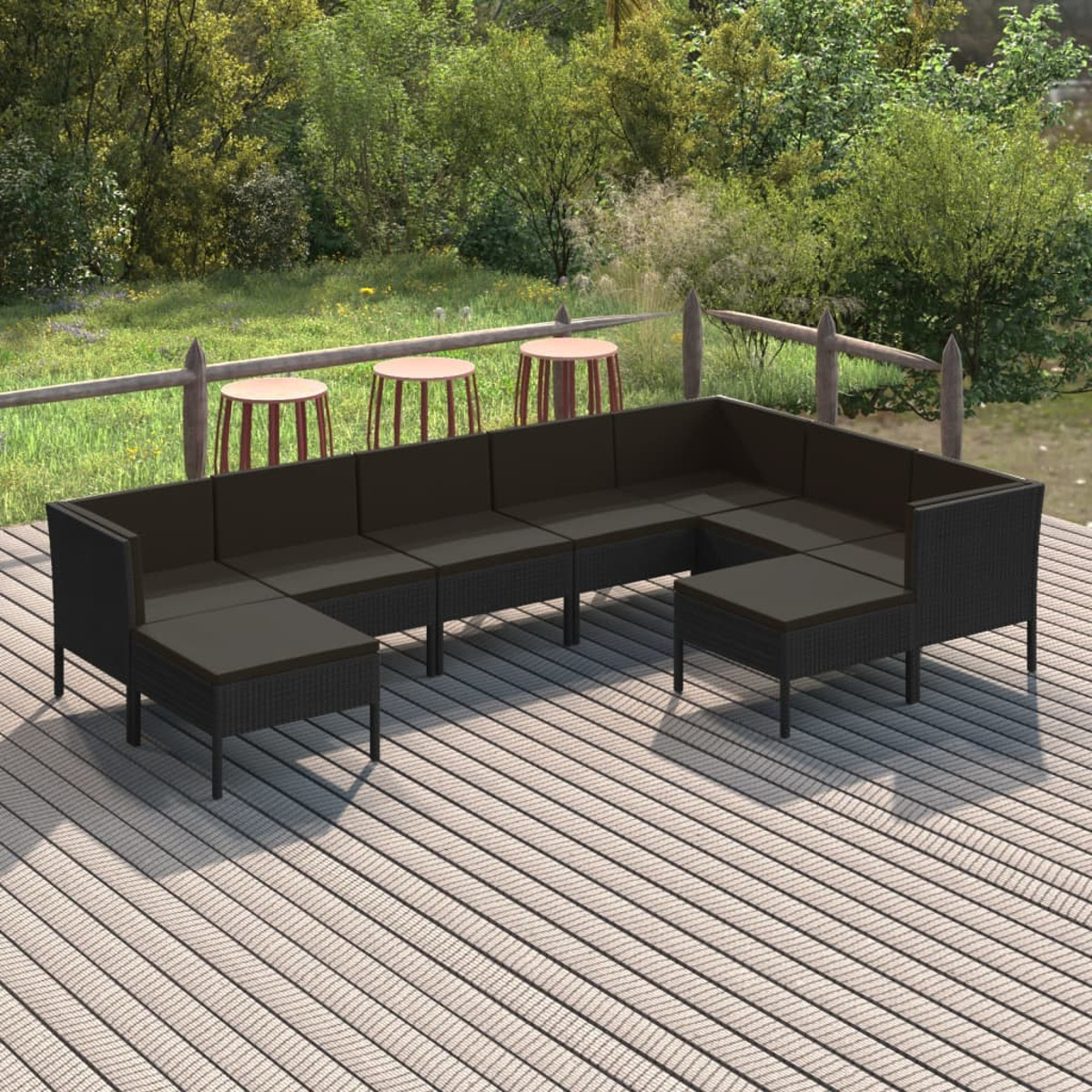 Stuhlset, VIDAXL Gartentisch- 3094433 Schwarz und