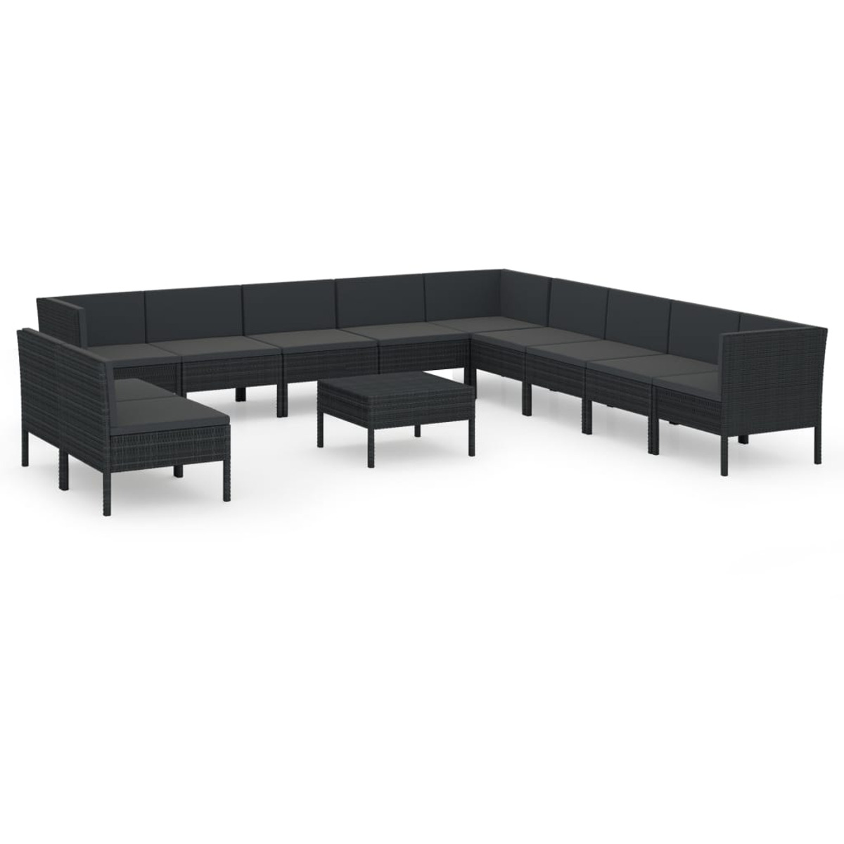 VIDAXL 3094477 Gartentisch- und Stuhlset, Schwarz