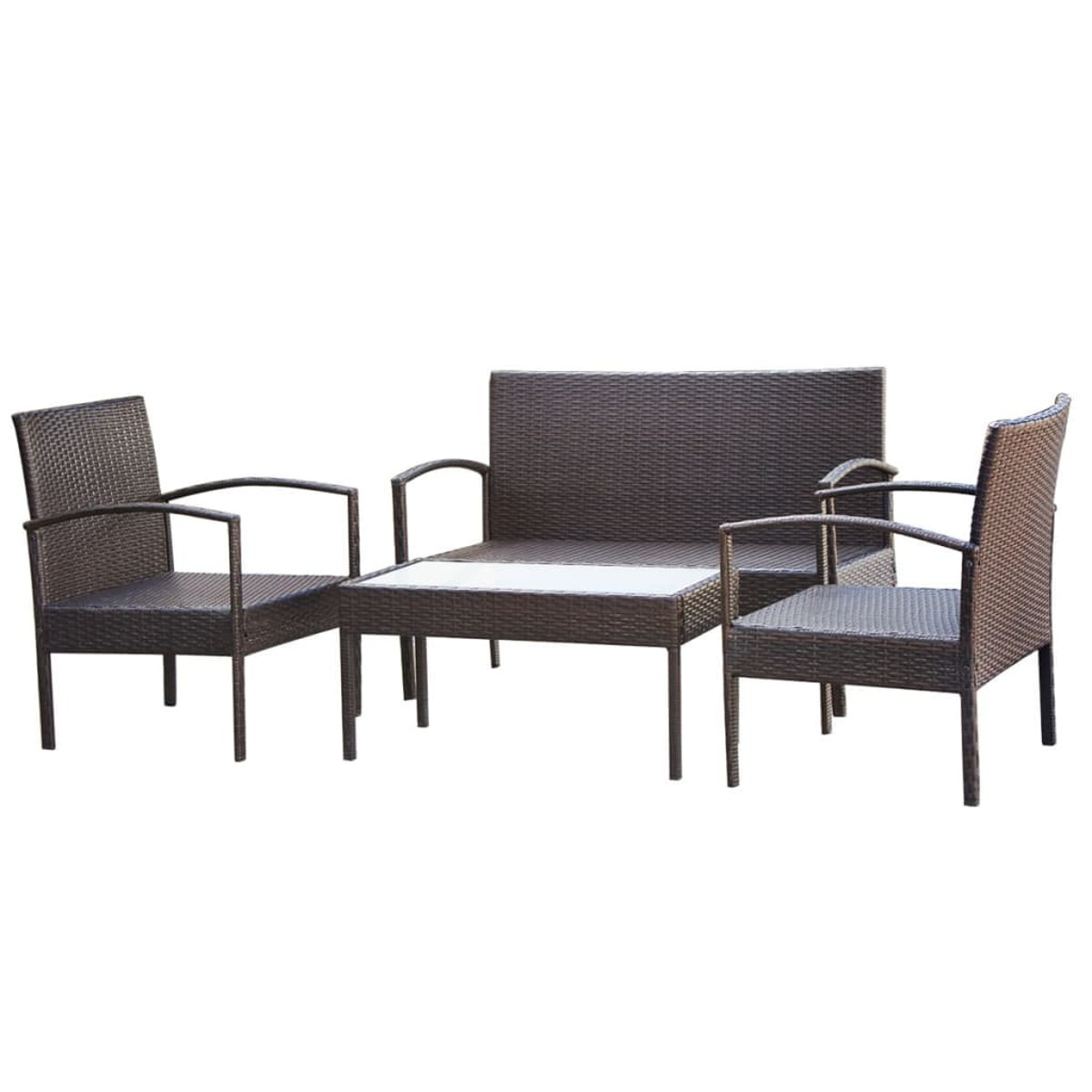 Braun Gartentisch- Stuhlset, VIDAXL und 42672