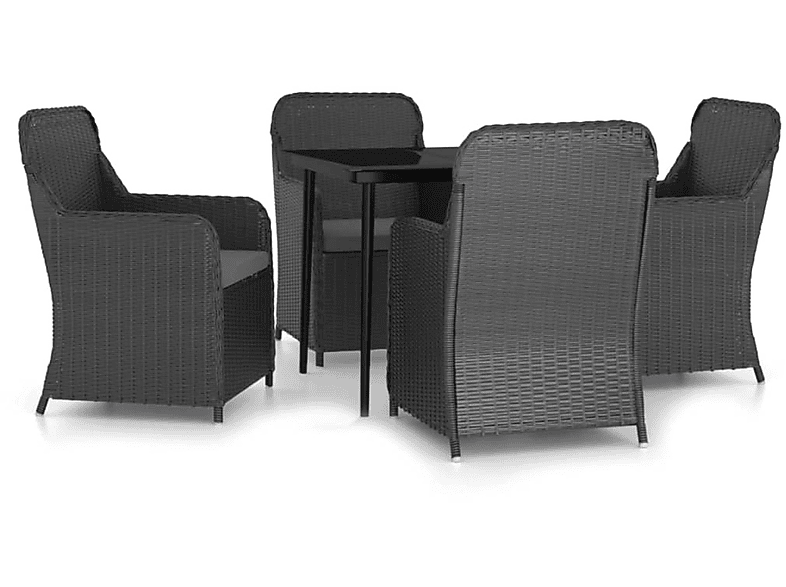 VIDAXL 3099542 Gartentisch- und Stuhlset, Schwarz