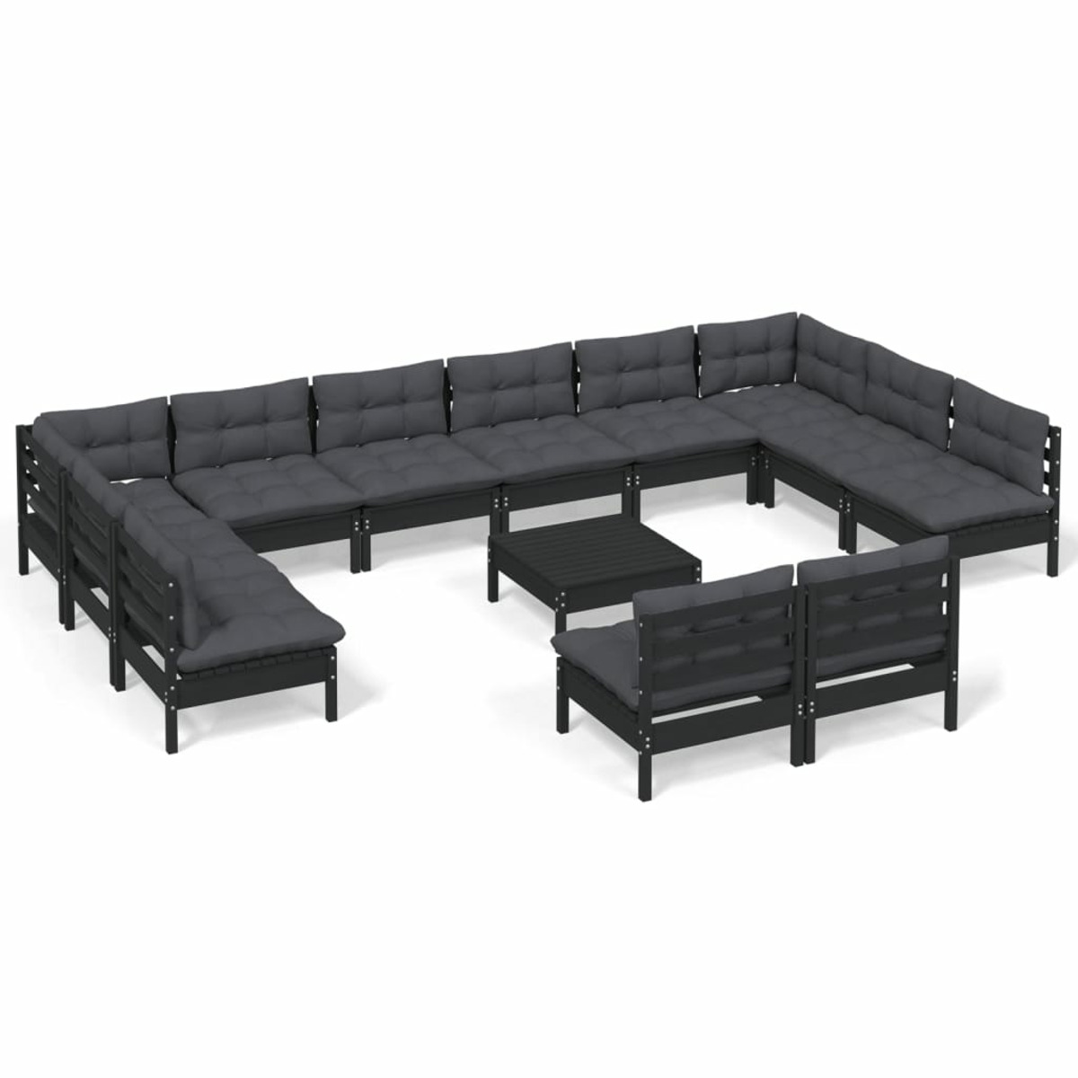 VIDAXL 3097233 Gartentisch- und Stuhlset, Schwarz