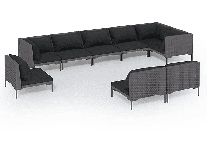 und VIDAXL Stuhlset, Gartentisch- Schwarz 3099870