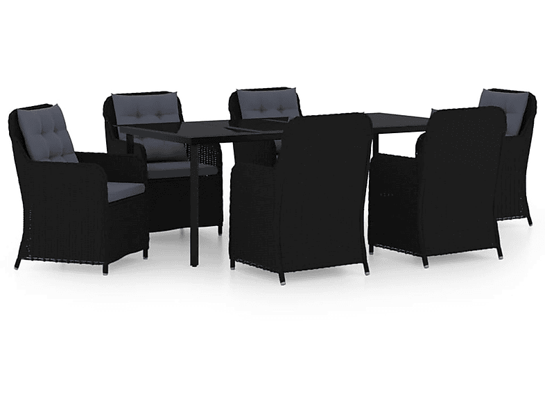 Schwarz Stuhlset, und Gartentisch- VIDAXL 3099563