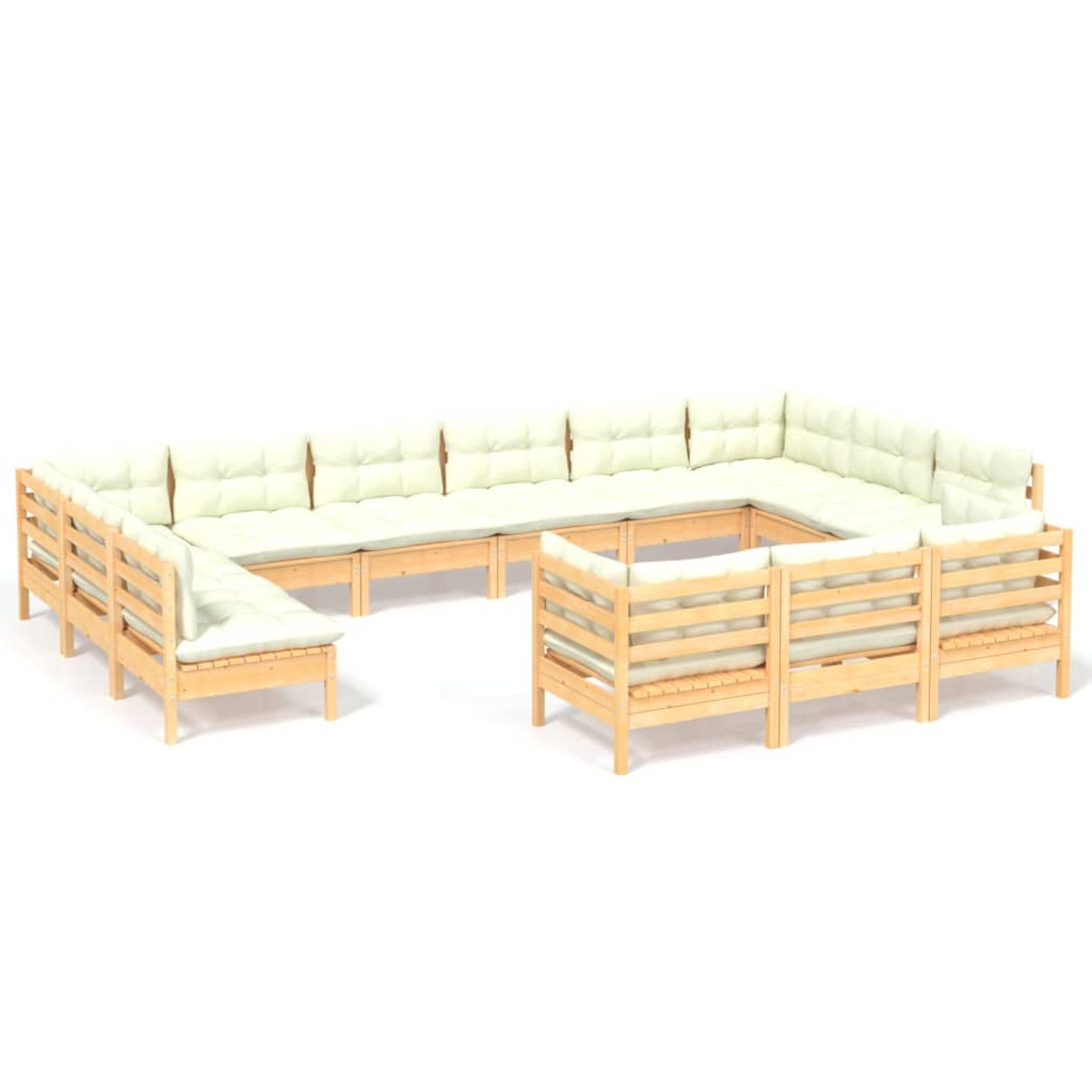 VIDAXL 3097283 Creme Gartentisch- Stuhlset, und