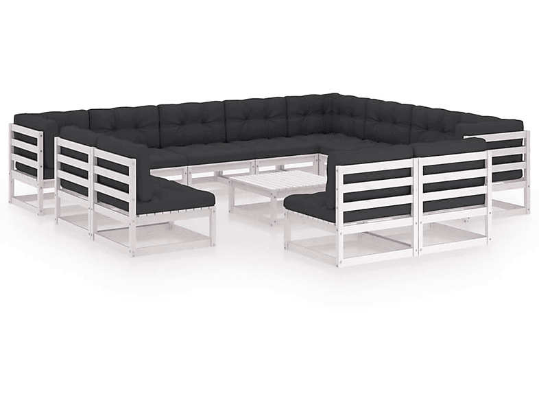 VIDAXL 3076950 Gartentisch- und Stuhlset, Weiß | Gartenmöbel Sets