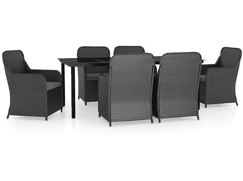 VIDAXL 3099533 Gartentisch- und Stuhlset, Schwarz