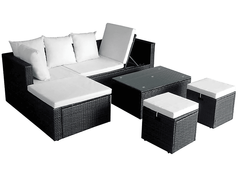 Gartentisch- Stuhlset, VIDAXL Schwarz 42586 und