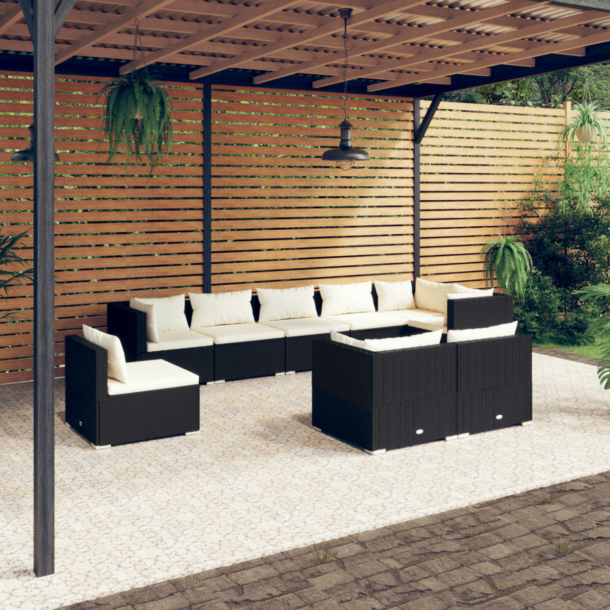 VIDAXL 3102623 Gartentisch- und Stuhlset, Schwarz