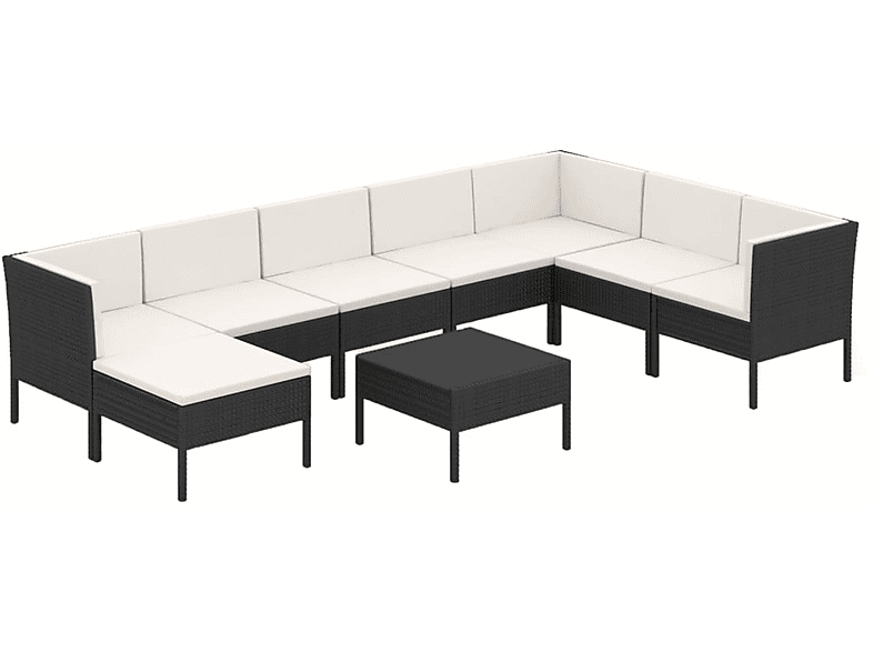 VIDAXL 3094424 Gartentisch- und Stuhlset, Schwarz