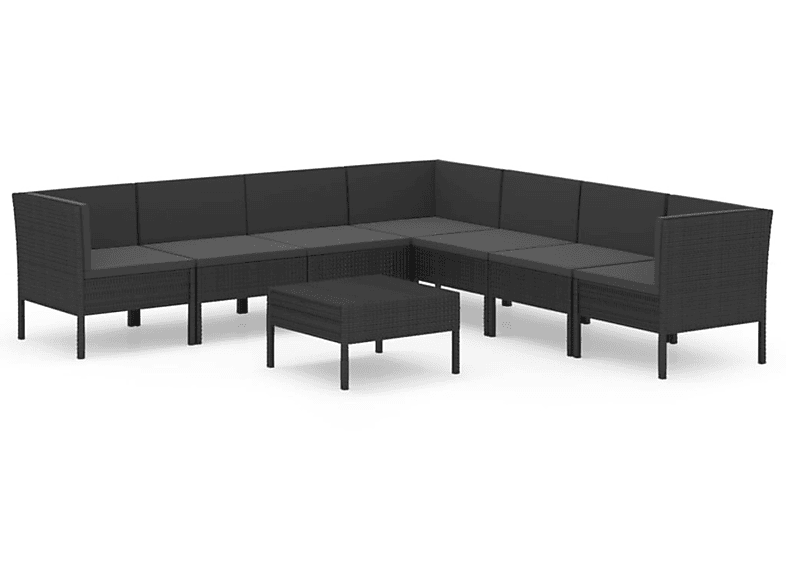 VIDAXL Gartentisch- 3094457 Schwarz und Stuhlset,