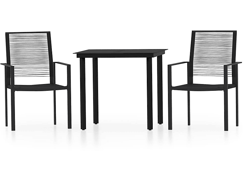 Schwarz Gartentisch- Stuhlset, VIDAXL und 3099197
