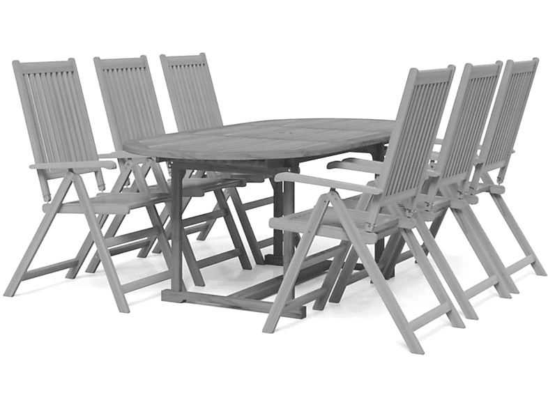 VIDAXL 3079654 Gartentisch- und Grau Stuhlset