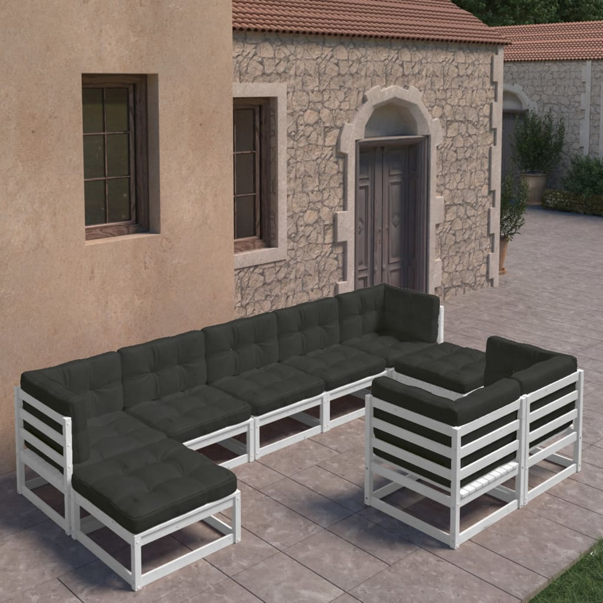 Gartentisch- Stuhlset, 3077155 VIDAXL Weiß und