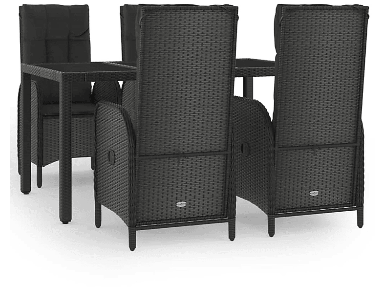 VIDAXL 3185055 Gartentisch- und Stuhlset, Schwarz