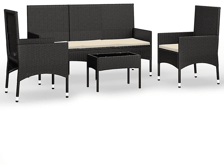 319500 Stuhlset, Schwarz und VIDAXL Gartentisch-