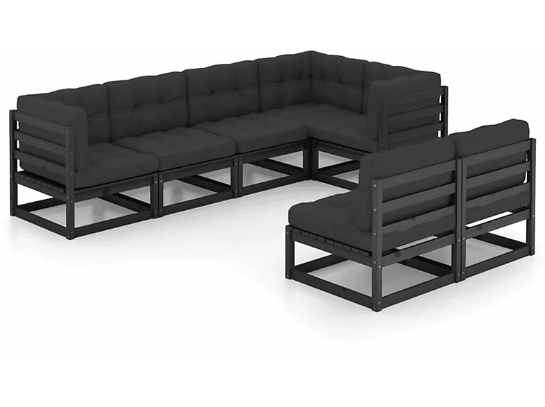 VIDAXL 3076658 Gartentisch- und Stuhlset, Schwarz