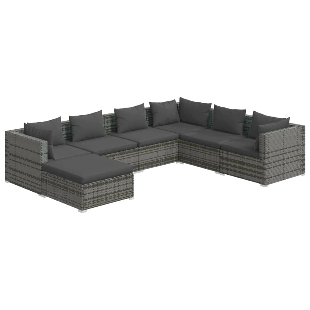 VIDAXL 3101837 Gartentisch- und Stuhlset, Grau