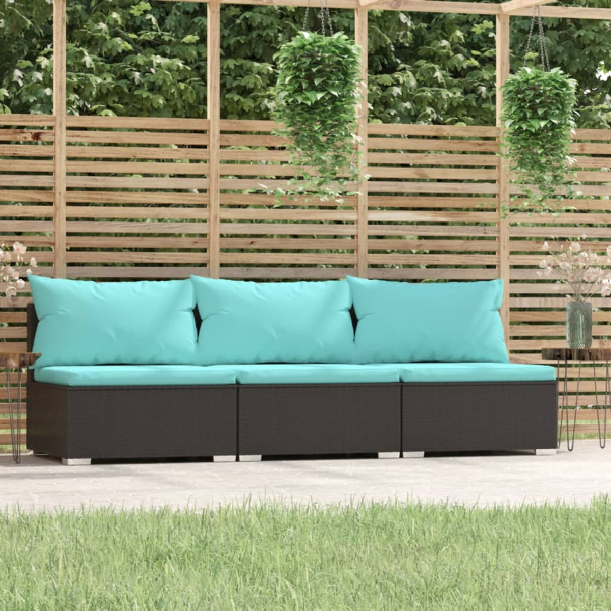 VIDAXL 317539 Gartentisch- und Stuhlset, Schwarz