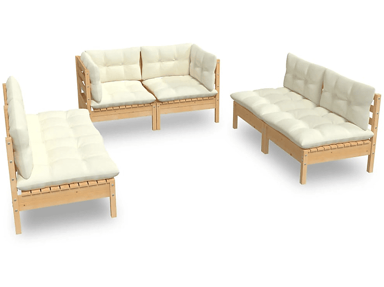 VIDAXL Stuhlset, 3096208 Gartentisch- Creme und