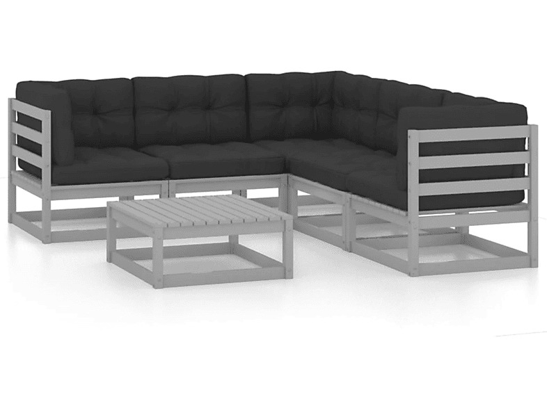 VIDAXL 3076551 Gartentisch- und Stuhlset, Grau | Gartenmöbel Sets