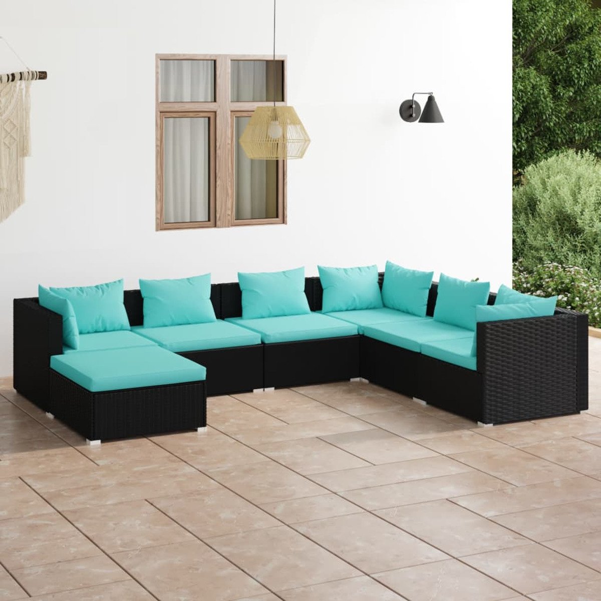 und Schwarz Stuhlset, Gartentisch- 3101833 VIDAXL