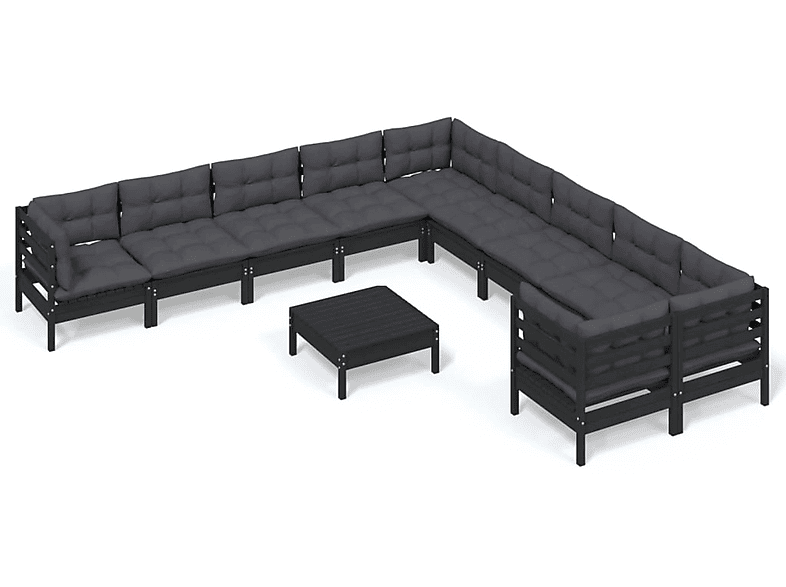 3097017 Schwarz und Stuhlset, Gartentisch- VIDAXL